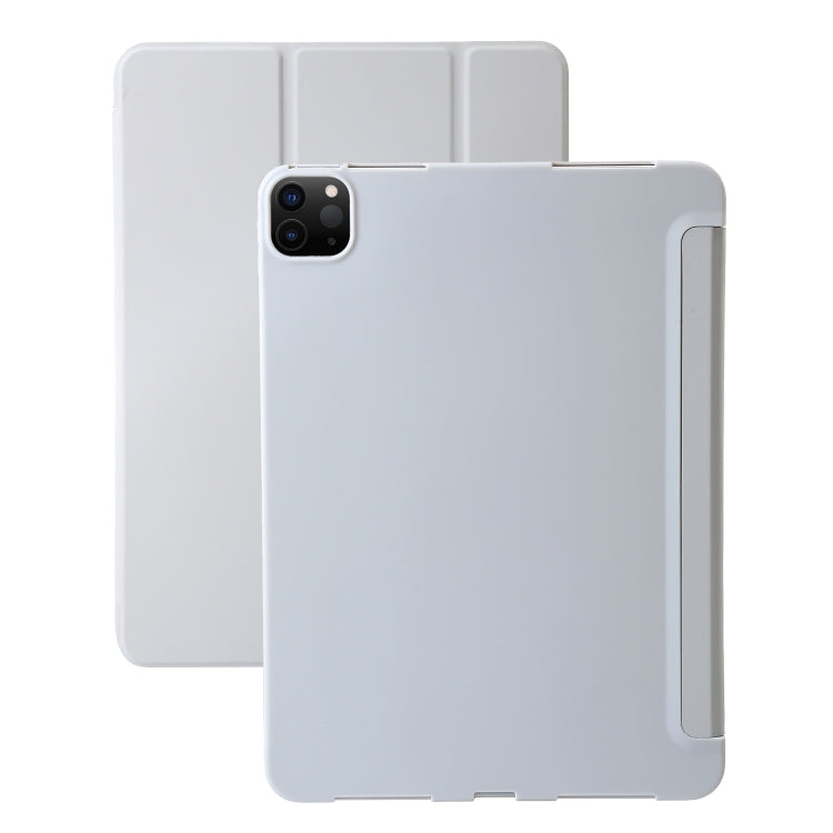 For iPad Pro 11 2025 / 2024 Three-fold Holder Flip Tablet Leather Case(Grey) by bashfashion
