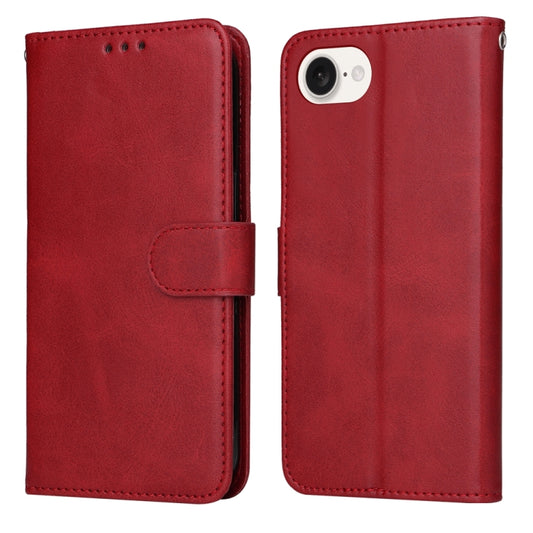 For iPhone 16e Classic Calf Texture Flip Leather Phone Case(Red) by bashfashion