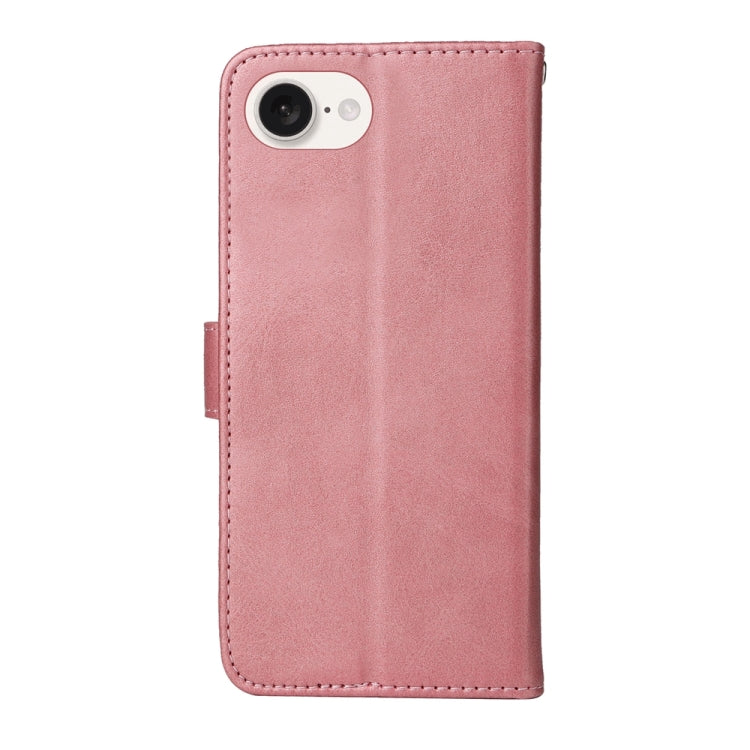 For iPhone 16e Classic Calf Texture Flip Leather Phone Case(Rose Gold) by bashfashion