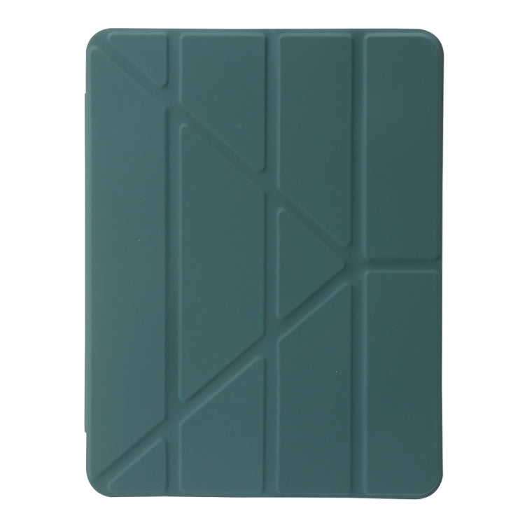 For iPad Air 13 2025 / 2024 Clear Acrylic Deformation Leather Tablet Case(Dark Green) by bashfashion