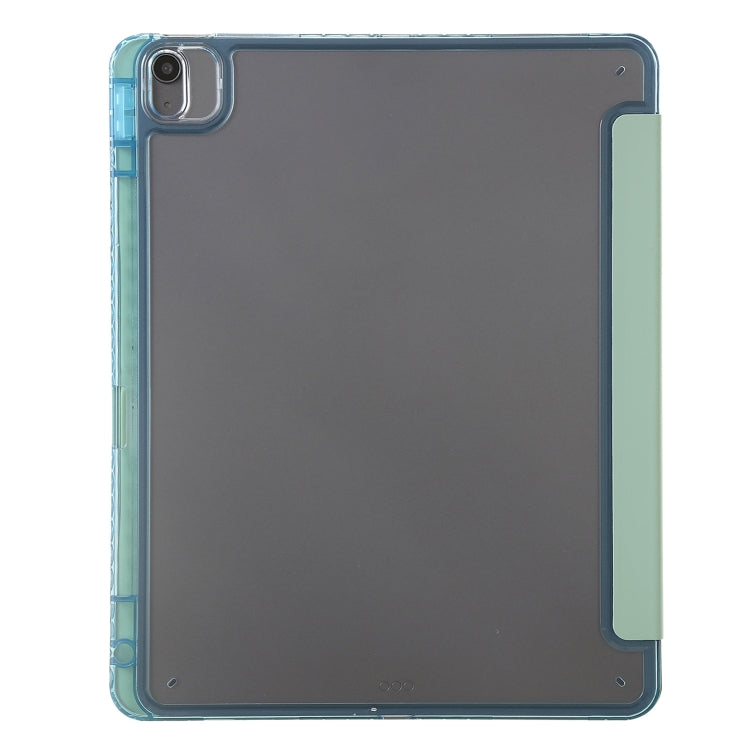 For iPad Air 13 2025 / 2024 Clear Acrylic Deformation Leather Tablet Case(Dark Green) by bashfashion