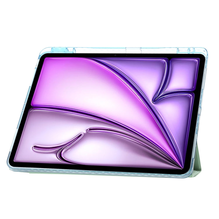 For iPad Air 13 2025 / 2024 Clear Acrylic Deformation Leather Tablet Case(Dark Green) by bashfashion