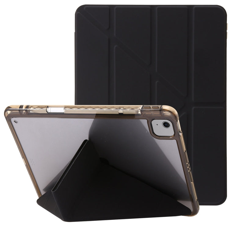 For iPad Air 11 2025 / 2024 Clear Acrylic Deformation Leather Tablet Case(Black) by bashfashion