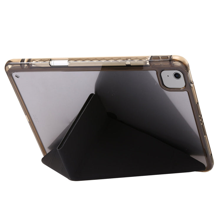For iPad Air 11 2025 / 2024 Clear Acrylic Deformation Leather Tablet Case(Black) by bashfashion