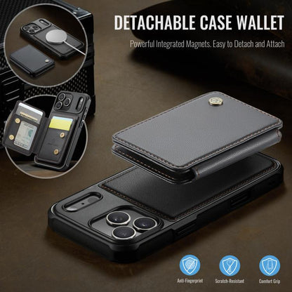 For iPhone 17 Pro Max JEEHOOD J05 Business Magnetic Style RFID Leather Phone Case(Black) by JEEHOOD