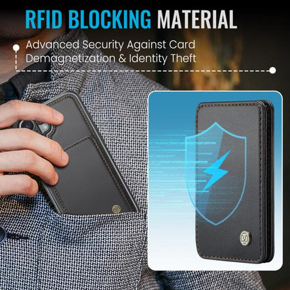 For iPhone 17 JEEHOOD J05 Business Magnetic Style RFID Leather Phone Case(Black) by JEEHOOD