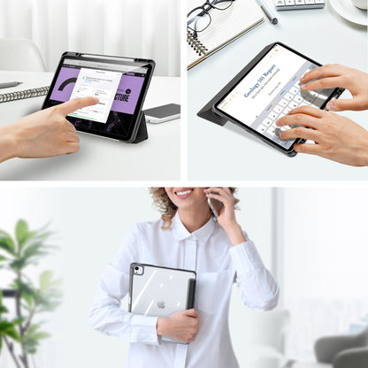 For iPad Air 13 2024 / 2025 DUX DUCIS TOBY Series Antiskid Leather Tablet Case with Sleep / Wake-up Function(Black) by DUX DUCIS