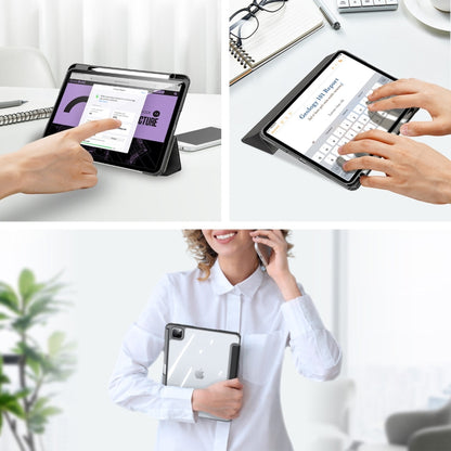 For iPad Pro 11 2025 / 2024 DUX DUCIS TOBY Series Antiskid Leather Tablet Case with Sleep / Wake-up Function(Black) by DUX DUCIS