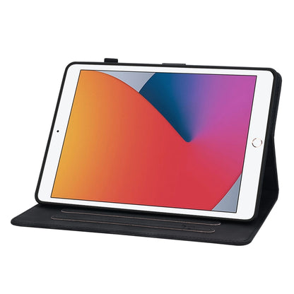 For iPad Air / Air 2 / 9.7 2017 / 2018 Lily Embossed Leather Smart Tablet Case(Black) by bashfashion