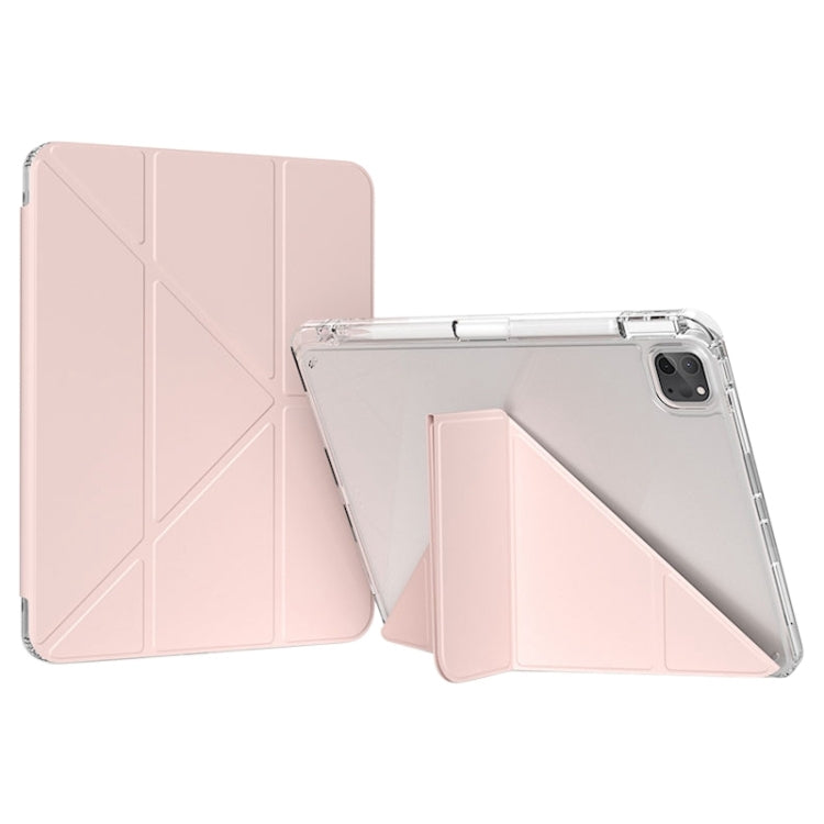 For iPad Pro 11 2025 / 2024 GEBEI Deformation Leather Tablet Case(Pink) by GEBEI