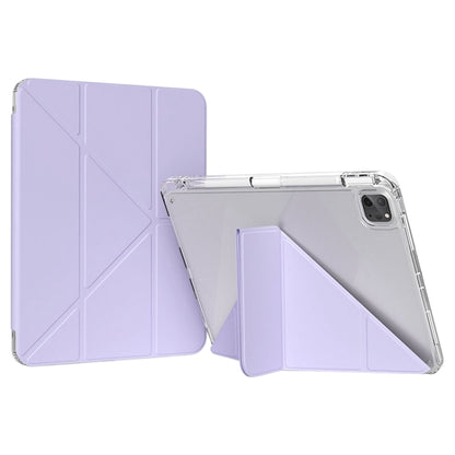 For iPad Pro 13 2025 / 2024 GEBEI Deformation Leather Tablet Case(Purple) by GEBEI