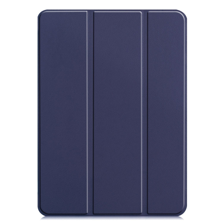 For iPad Pro 13 2025 / 2024 Custer Pure Color 3-Fold Holder Smart Leather Tablet Case(Dark Blue) by bashfashion