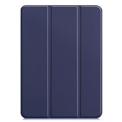 For iPad Pro 13 2025 / 2024 Custer Pure Color 3-Fold Holder Smart Leather Tablet Case(Dark Blue) by bashfashion
