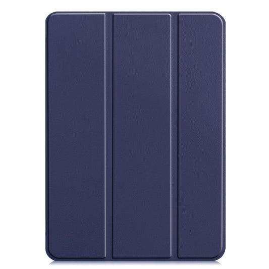 For iPad Pro 13 2025 / 2024 Custer Pure Color 3-Fold Holder Smart Leather Tablet Case(Dark Blue) by bashfashion