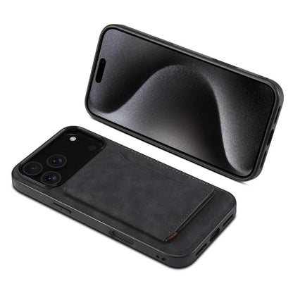 For iPhone 17 Pro Denior D13 Retro Texture Leather MagSafe Card Bag Phone Case(Black) by Denior