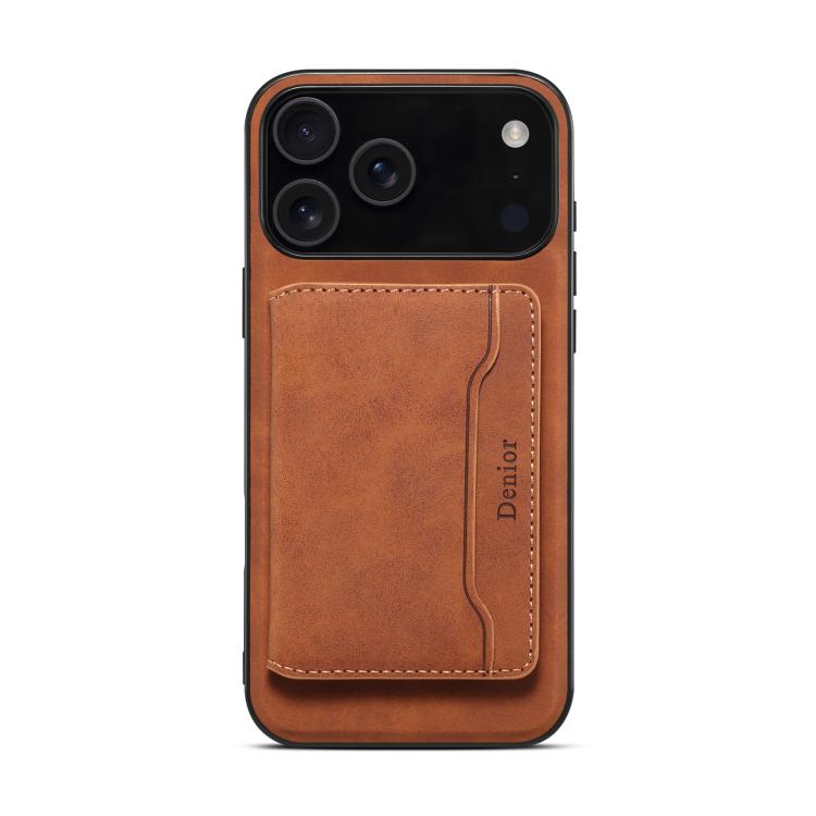 For iPhone 17 Pro Denior D13 Retro Texture Leather MagSafe Card Bag Phone Case(Brown) by Denior