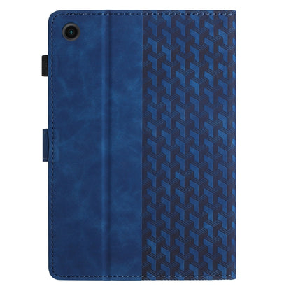 For Samsung Galaxy Tab A11 / A9 Building Blocks Embossed Leather Tablet Case(Blue) by bashfashion
