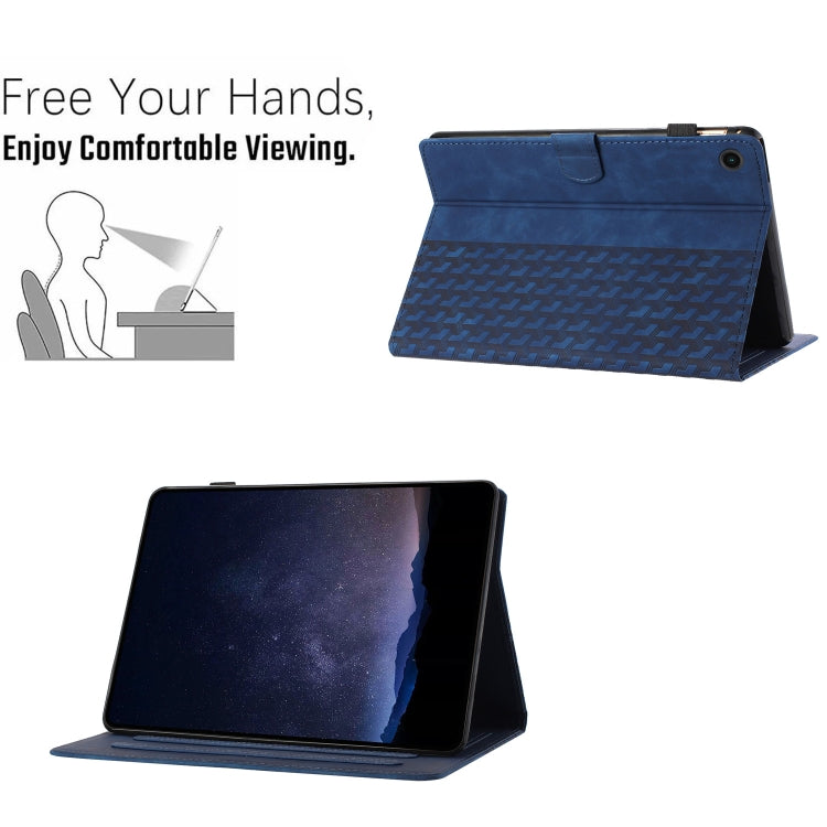 For Samsung Galaxy Tab A11 / A9 Building Blocks Embossed Leather Tablet Case(Blue) by bashfashion