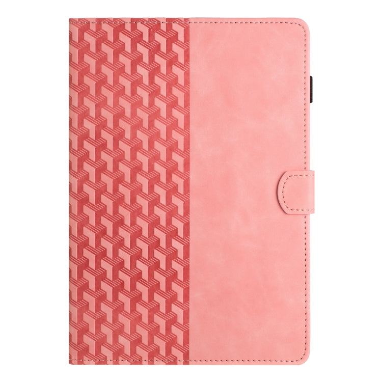 For Samsung Galaxy Tab A11 / A9 Building Blocks Embossed Leather Tablet Case(Pink) by bashfashion