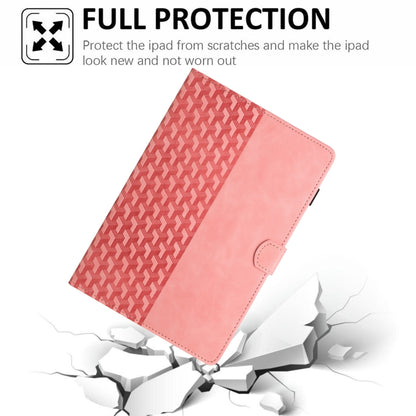 For Samsung Galaxy Tab A11 / A9 Building Blocks Embossed Leather Tablet Case(Pink) by bashfashion