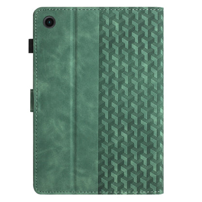 For Samsung Galaxy Tab A11 / A9 Building Blocks Embossed Leather Tablet Case(Green) by bashfashion