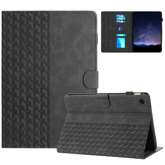 For Samsung Galaxy Tab A11 / A9 Building Blocks Embossed Leather Tablet Case(Black) by bashfashion