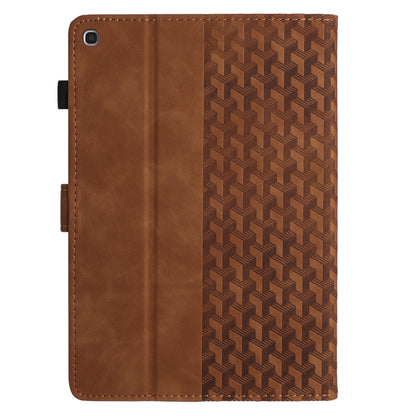 For Samsung Galaxy Tab A7 Lite T220 Building Blocks Embossed Leather Tablet Case(Brown) by bashfashion