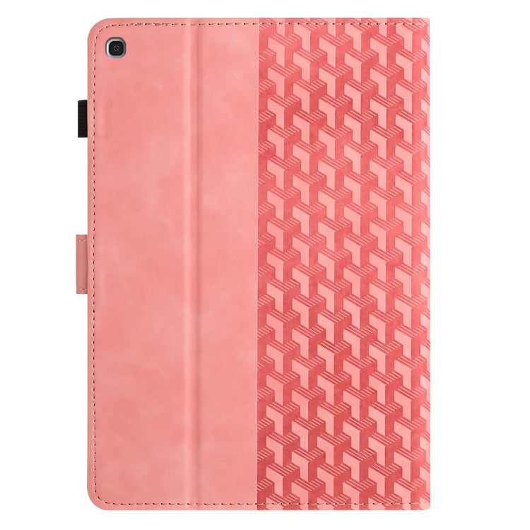 For Samsung Galaxy Tab A7 Lite T220 Building Blocks Embossed Leather Tablet Case(Pink) by bashfashion