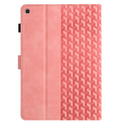 For Samsung Galaxy Tab A7 Lite T220 Building Blocks Embossed Leather Tablet Case(Pink) by bashfashion