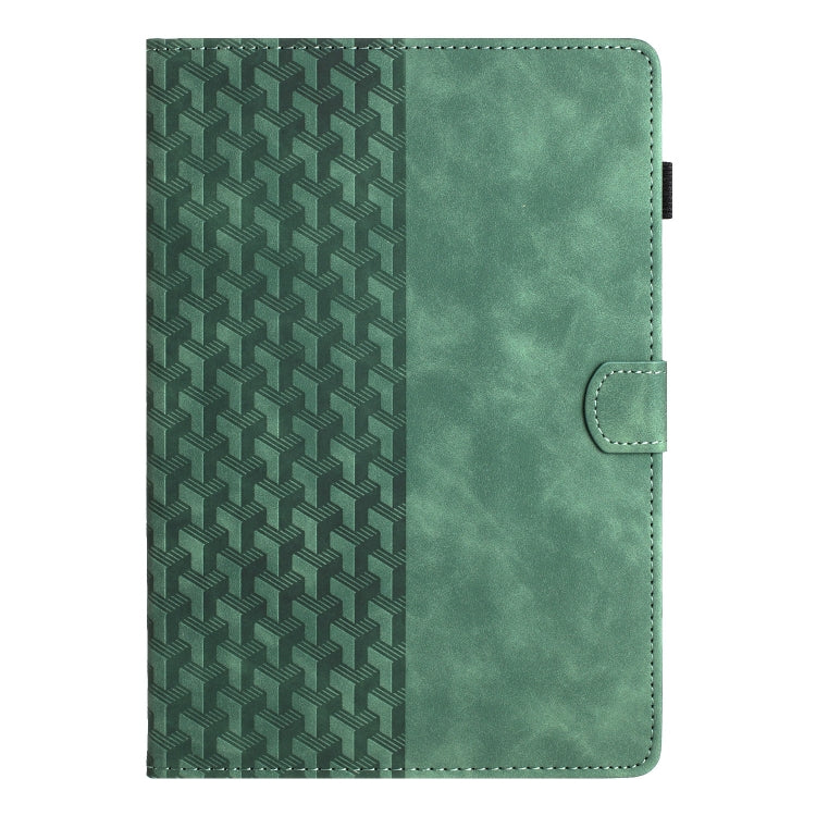 For Samsung Galaxy Tab A7 Lite T220 Building Blocks Embossed Leather Tablet Case(Green) by bashfashion