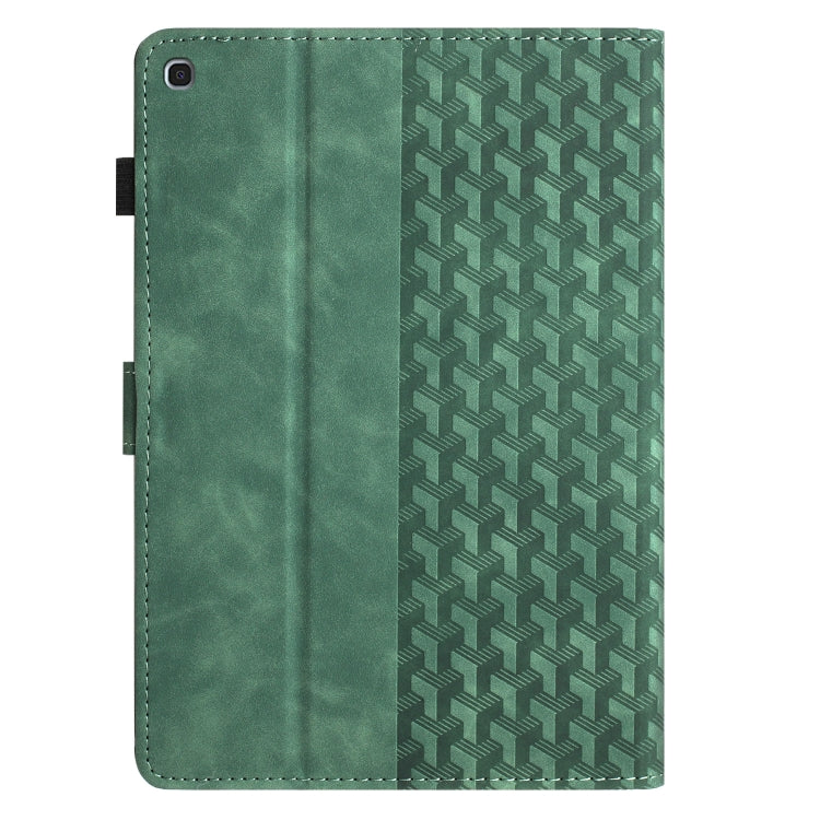 For Samsung Galaxy Tab A7 Lite T220 Building Blocks Embossed Leather Tablet Case(Green) by bashfashion