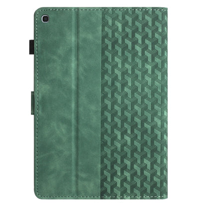 For Samsung Galaxy Tab A7 Lite T220 Building Blocks Embossed Leather Tablet Case(Green) by bashfashion