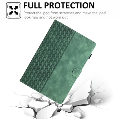 For Samsung Galaxy Tab A7 Lite T220 Building Blocks Embossed Leather Tablet Case(Green) by bashfashion