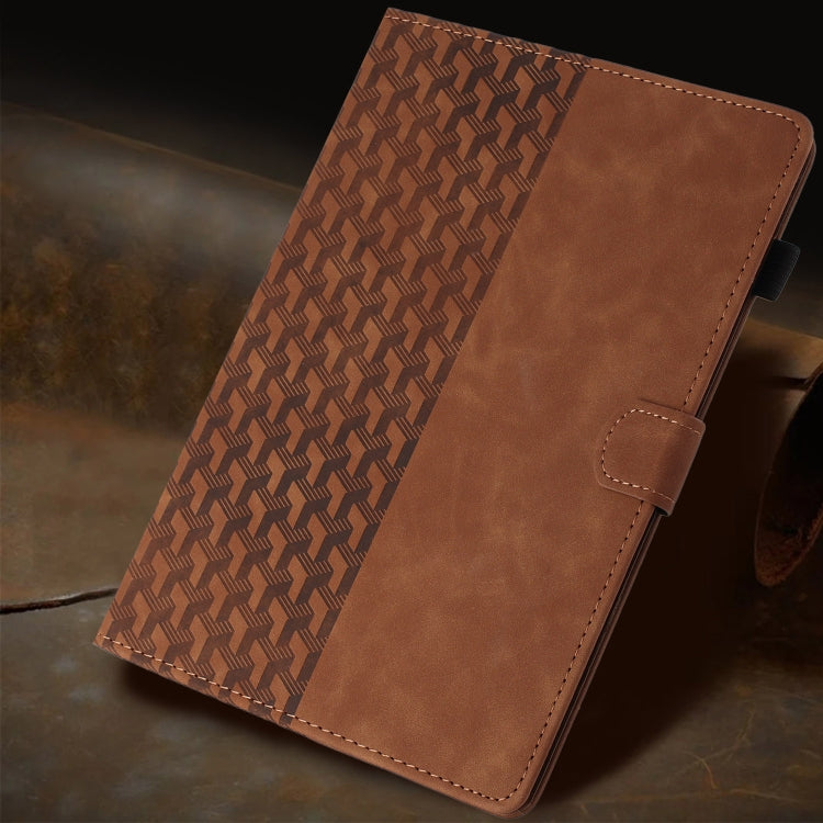 For Samsung Galaxy Tab A 10.1 2019 Building Blocks Embossed Leather Tablet Case(Brown) by bashfashion