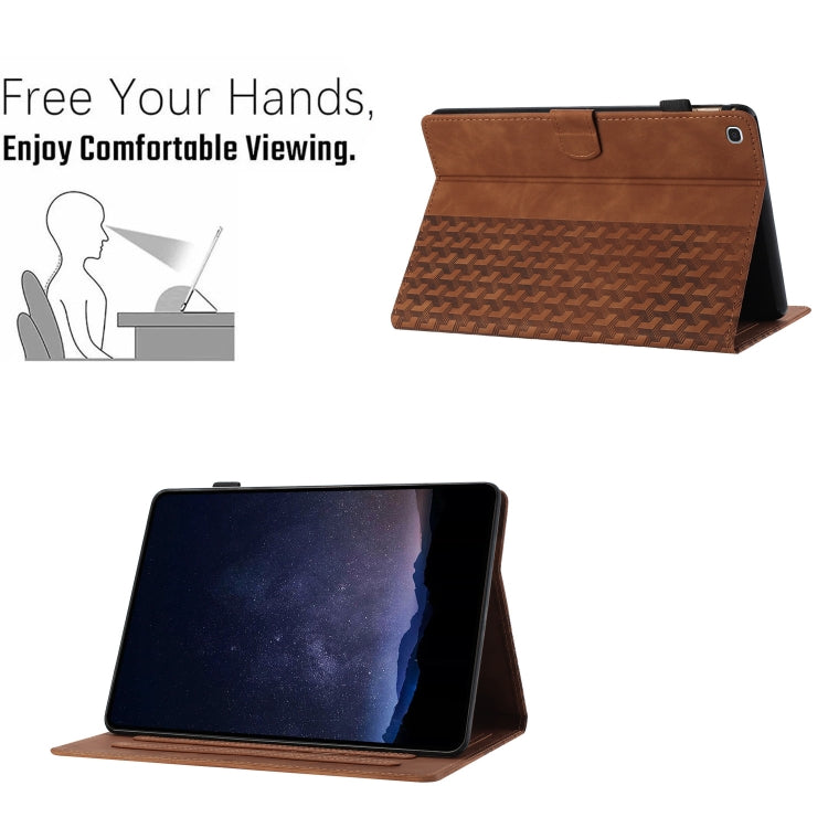 For Samsung Galaxy Tab A 10.1 2019 Building Blocks Embossed Leather Tablet Case(Brown) by bashfashion