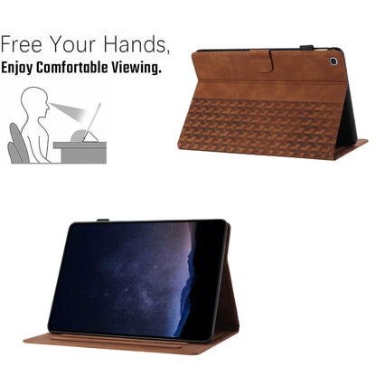 For Samsung Galaxy Tab A 10.1 2019 Building Blocks Embossed Leather Tablet Case(Brown) by bashfashion