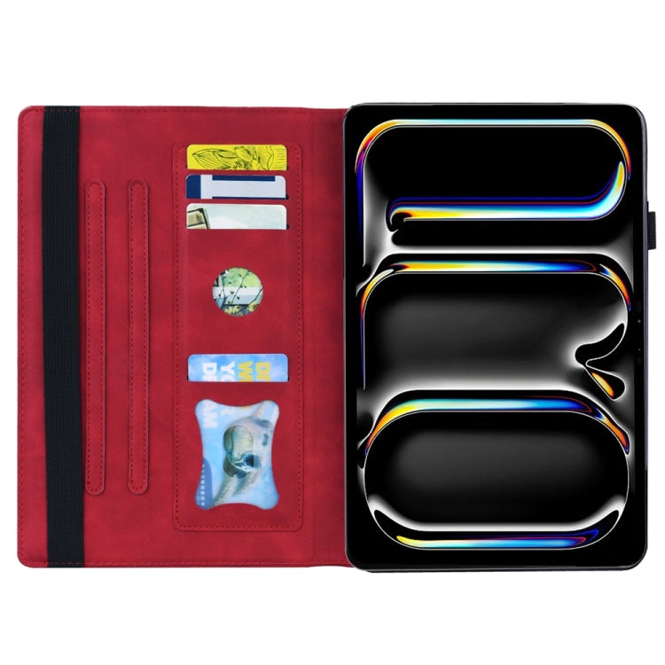 For iPad Pro 11 2025 / 2024 Splicing Shockproof Leather Tablet Case(Red) by bashfashion