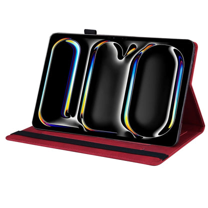 For iPad Pro 11 2025 / 2024 Splicing Shockproof Leather Tablet Case(Red) by bashfashion