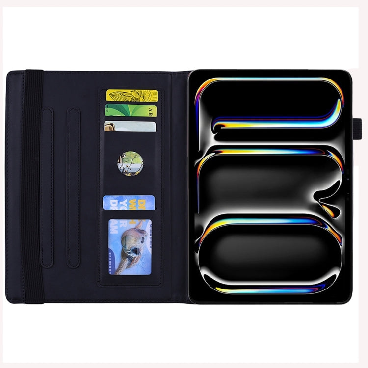 For iPad Pro 13 2025 / 2024 Calf Texture Embossed Leather Tablet Case(Black) by bashfashion