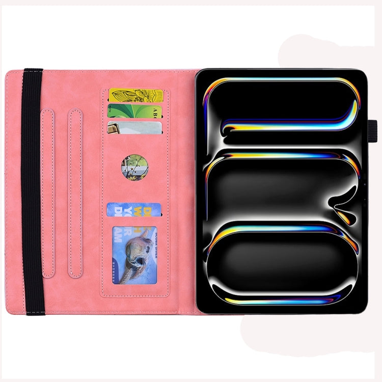 For iPad Pro 11 2025 / 2024 Calf Texture Embossed Leather Tablet Case(Pink) by bashfashion