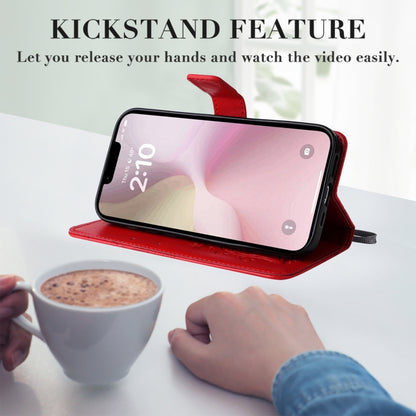 For iPhone 16e 3D Butterfly Embossed Pattern Flip Leather Phone Case(Red) by bashfashion