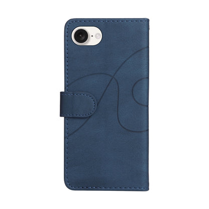 For iPhone 16e Dual-color Splicing Flip Leather Phone Case(Blue) by bashfashion