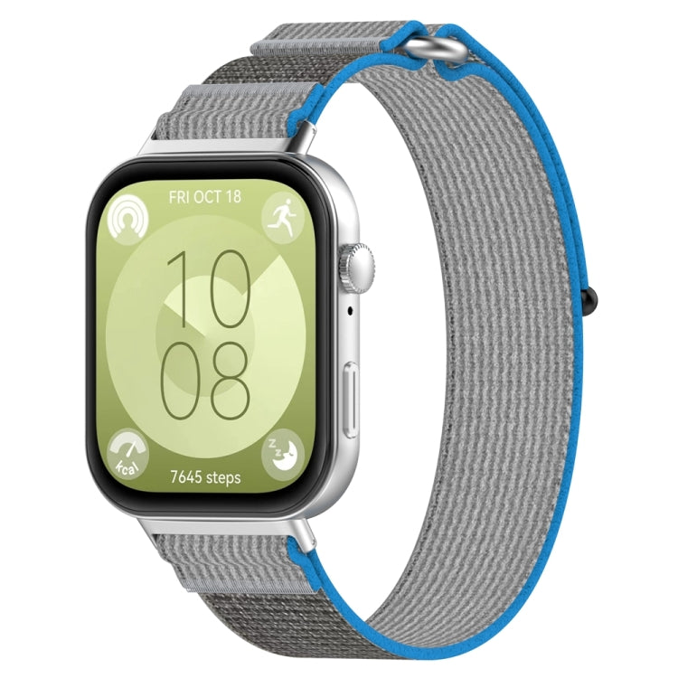 For Huawei Watch Fit3 Loop Nylon Watch Band(Blue Grey) by bashfashion