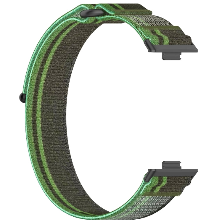 For Huawei Watch Fit3 Loop Nylon Watch Band(Dark Green) by bashfashion