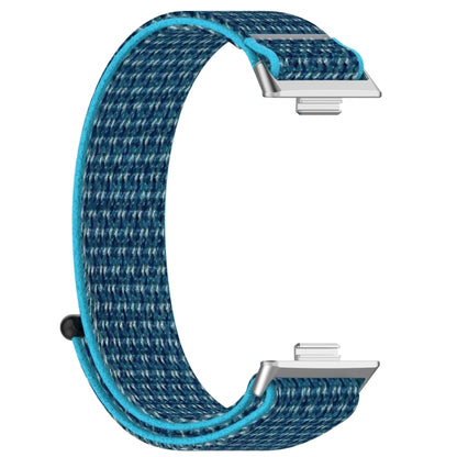 For Huawei Watch Fit3 Nylon Loop Hook and Loop Fastener Watch Band(Ocean Blue) by bashfashion