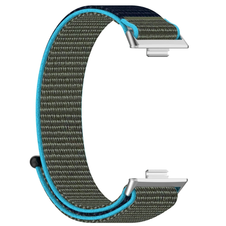 For Huawei Watch Fit3 Nylon Loop Hook and Loop Fastener Watch Band(Grey Blue) by bashfashion