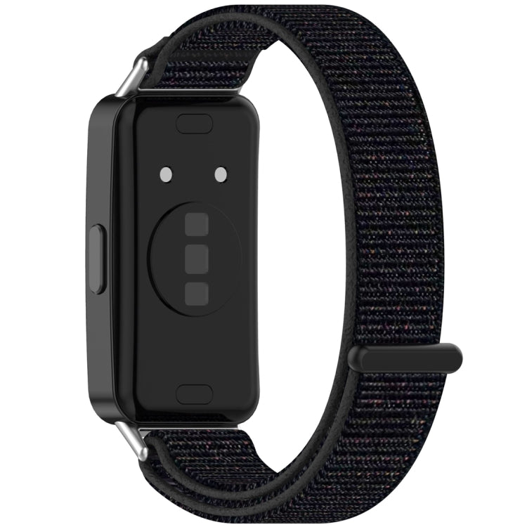 For Huawei Band 10 / 9 / 8 Nylon Loop Hook and Loop Fastener Watch Band(Official Black) by bashfashion