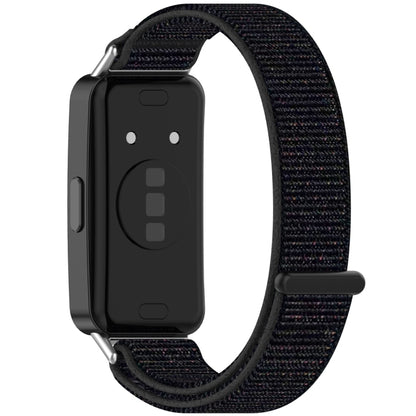 For Huawei Band 10 / 9 / 8 Nylon Loop Hook and Loop Fastener Watch Band(Official Black) by bashfashion