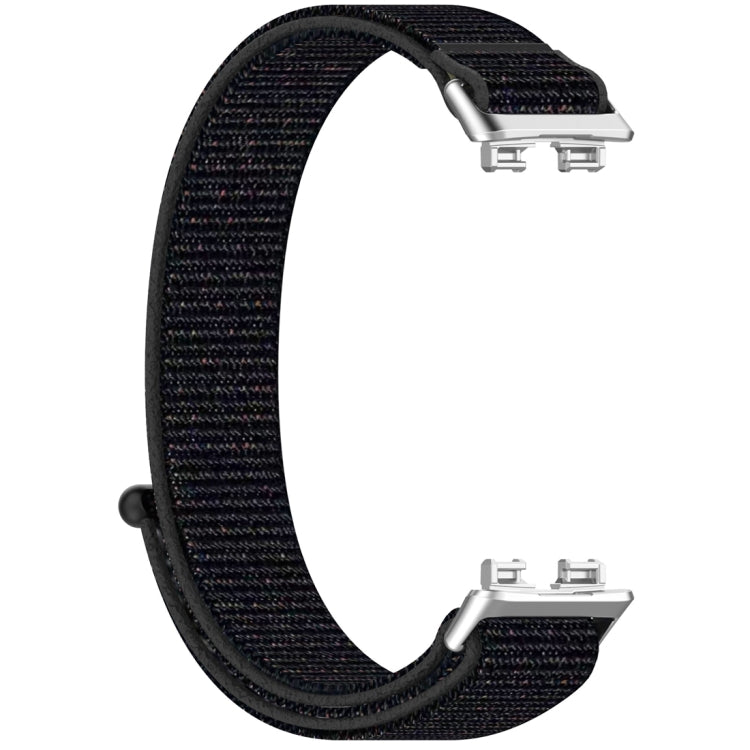 For Huawei Band 10 / 9 / 8 Nylon Loop Hook and Loop Fastener Watch Band(Official Black) by bashfashion