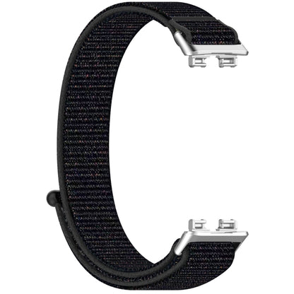 For Huawei Band 10 / 9 / 8 Nylon Loop Hook and Loop Fastener Watch Band(Official Black) by bashfashion